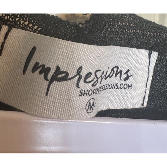 Impressions black lightweight‎ open knit short sleeve oversized top blouse sz M - Picture 2 of 5